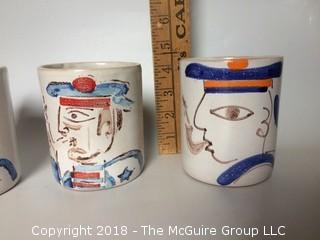 MCM Three De Simone Pottery Sailor Mugs