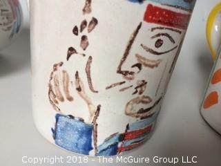 MCM Three De Simone Pottery Sailor Mugs