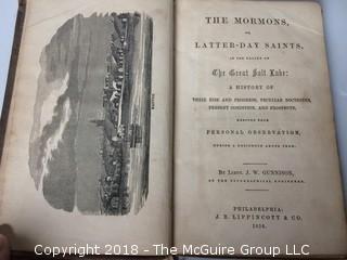 Collection of Books: The Mormons or Latter-Day Saints, 1856, Lippincott, and The Harmonies of Creation by John C. Newman, 1836, J. W. Woods