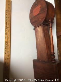 Ingraham Banjo Clock with Wood Finial, Key, and Pendulum