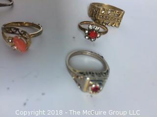 Collection of 9 Costume Jewelry Rings