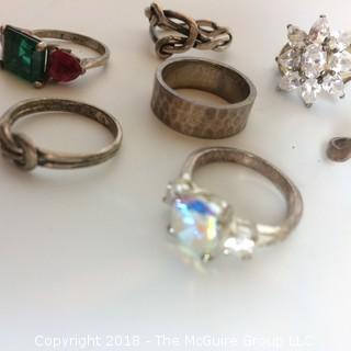 Collection of 8 Sterling Rings