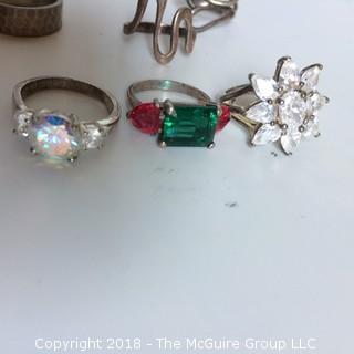 Collection of 8 Sterling Rings