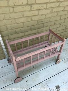 Vintage Doll Bed on Wheels