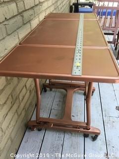 Vintage Industrial Hon Metal Typing Table on Wheels