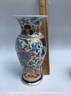 Vase with Bright Colors and Asian Themes