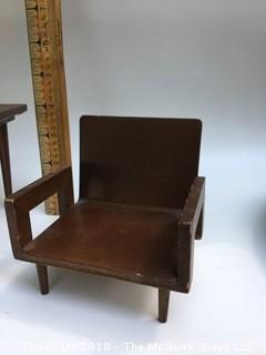 Vintage Mid Century Mattel Doll Furniture Table and Two Chairs