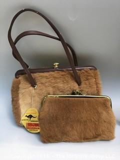 Real Kangaroo Fur Purse and Wallet in New Condition with Label