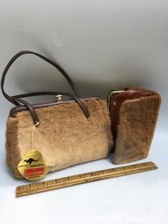 Real Kangaroo Fur Purse and Wallet in New Condition with Label