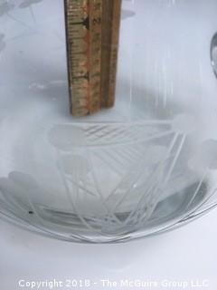 Glass Pitcher with Etched Irish Harp and Shamrocks