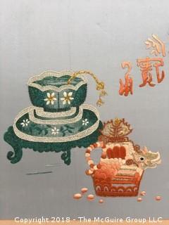 Large Embroidered Asian Still Life