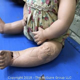 Sun Rubber Baby Doll with Skin Issues and Red Eyes