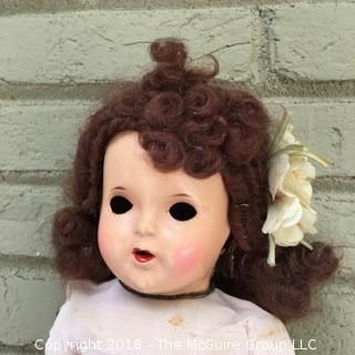 Vintage Doll (Estrella?) With Glass Eyes Fallen Inside Head