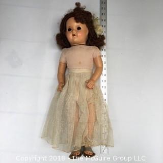 Vintage Doll (Estrella?) With Glass Eyes Fallen Inside Head