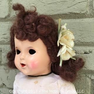 Vintage Doll (Estrella?) With Glass Eyes Fallen Inside Head