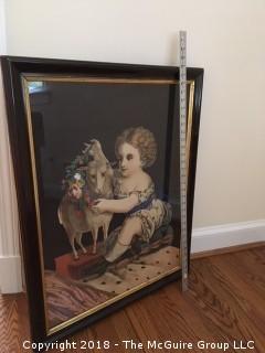 Louis Prang attributed Victorian chromolithograph, Innocence