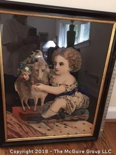 Louis Prang attributed Victorian chromolithograph, Innocence