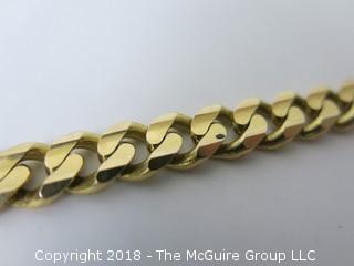 Curb/Cuban Link 14k Gold Bracelet; 9" long; 44g {Description altered 11-7-2018 at 12:29pm} 