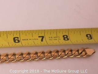 Curb/Cuban Link 14k Gold Bracelet; 9" long; 44g {Description altered 11-7-2018 at 12:29pm} 