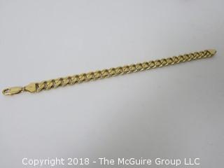 Curb/Cuban Link 14k Gold Bracelet; 9" long; 44g {Description altered 11-7-2018 at 12:29pm} 