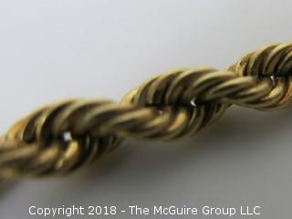 14k Gold old rope braided necklace; 27" long; 58 grams {Description altered 11-7-2018 at 12:29pm} 