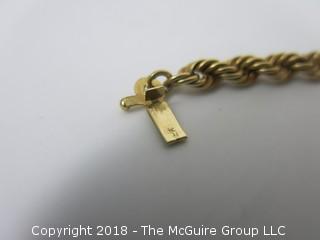 14k Gold old rope braided necklace; 27" long; 58 grams {Description altered 11-7-2018 at 12:29pm} 