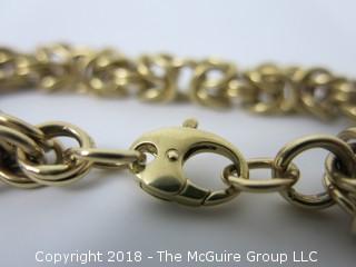 Byzantine 14k gold bracelet; 10" length; 87 grams {Description altered 11-7-2018 at 12:29pm} 