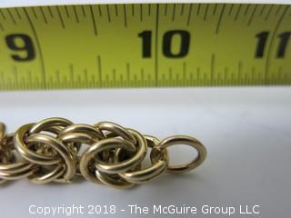 Byzantine 14k gold bracelet; 10" length; 87 grams {Description altered 11-7-2018 at 12:29pm} 