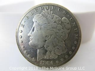 1884 $1 Morgan Silver Dollar