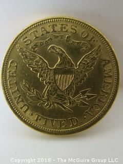 1880 $5 Five Dollar Gold Coin