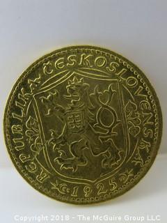 1925 Gold Coin from Czeckoslovakia {Description altered 11.08.2018 at 12:41 pm ET}