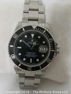 1980 ROLEX Oyster Perpetual Date "Submariner" 1000 ft. Chronometer with Stainless Band; Black Dial; Case Registration #16800 (Description altered 11-7-2018 at 11:10am ET)  SERIAL # 8269127