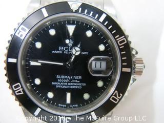 1980 ROLEX Oyster Perpetual Date "Submariner" 1000 ft. Chronometer with Stainless Band; Black Dial; Case Registration #16800 (Description altered 11-7-2018 at 11:10am ET)  SERIAL # 8269127