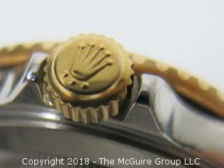 1980 ROLEX Oyster Perpetual Date "Submariner" 1000 ft. Chronometer with Steel/18k Gold Two-Toned Band; Black Dial; Case #16800; (Note: most cases for this watch were made using Case ##16803); {Description Altered: 11-7-2018 at 11:15am ET} SERIAL # 6458717