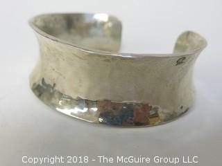 Men's Hammered Sterling Cuff Bracelet; total weight 84g 