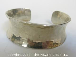 Men's Hammered Sterling Cuff Bracelet; total weight 84g 