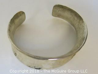 Men's Hammered Sterling Cuff Bracelet; total weight 84g 