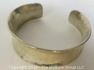 Men's Hammered Sterling Cuff Bracelet; total weight 84g 