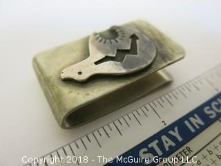 Sterling Money Clip with Inuit Art Motif; total weight 28g