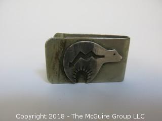 Sterling Money Clip with Inuit Art Motif; total weight 28g