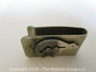 Sterling Money Clip with Inuit Art Motif; total weight 28g