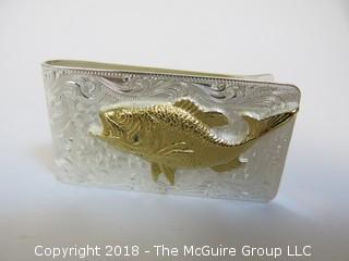 Fisherman's Sterling Silver Money Clip; numbered; total weight 38g