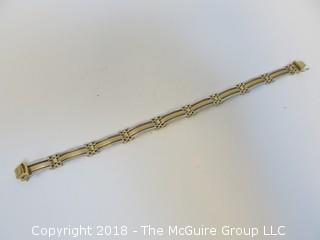 9" 14K Yellow and White Gold Bracelet; total weight 24g  