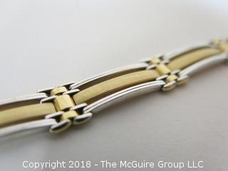 9" 14K Yellow and White Gold Bracelet; total weight 24g  