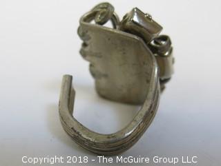 Men's Large (unsized) Ring, marked Modern Silver Plate  