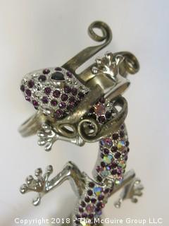 "Lizard, Bracelet and Ring"; unusual and intended to be worn as one; (note: clasp needs repair) 