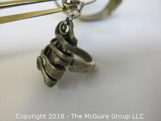 "Lizard, Bracelet and Ring"; unusual and intended to be worn as one; (note: clasp needs repair) 