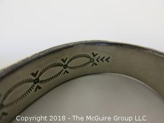 Men's Sterling Cuff Bracelet by Navajo Silversmith B Morgan; total weight 118g