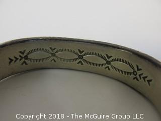 Men's Sterling Cuff Bracelet by Navajo Silversmith B Morgan; total weight 118g