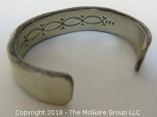 Men's Sterling Cuff Bracelet by Navajo Silversmith B Morgan; total weight 118g